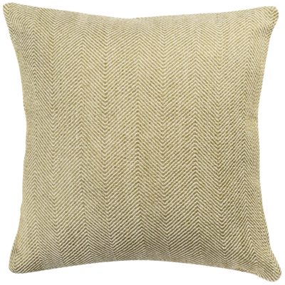 Faux Wool Linen Blend Herringbone Extra-Large Cushion in Green