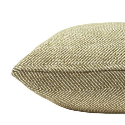 Faux Wool Linen Blend Herringbone Extra-Large Cushion in Green