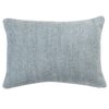 Faux Wool Linen Blend Herringbone Boudoir Cushion in Navy Blue