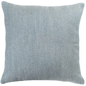 Faux Wool Linen Blend Herringbone Extra-Large Cushion in Navy Blue