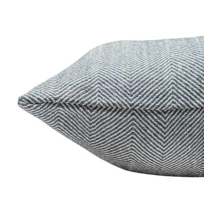 Faux Wool Linen Blend Herringbone Extra-Large Cushion in Navy Blue