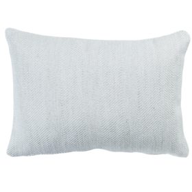 Faux Wool Linen Blend Herringbone Boudoir Cushion in Duck Egg