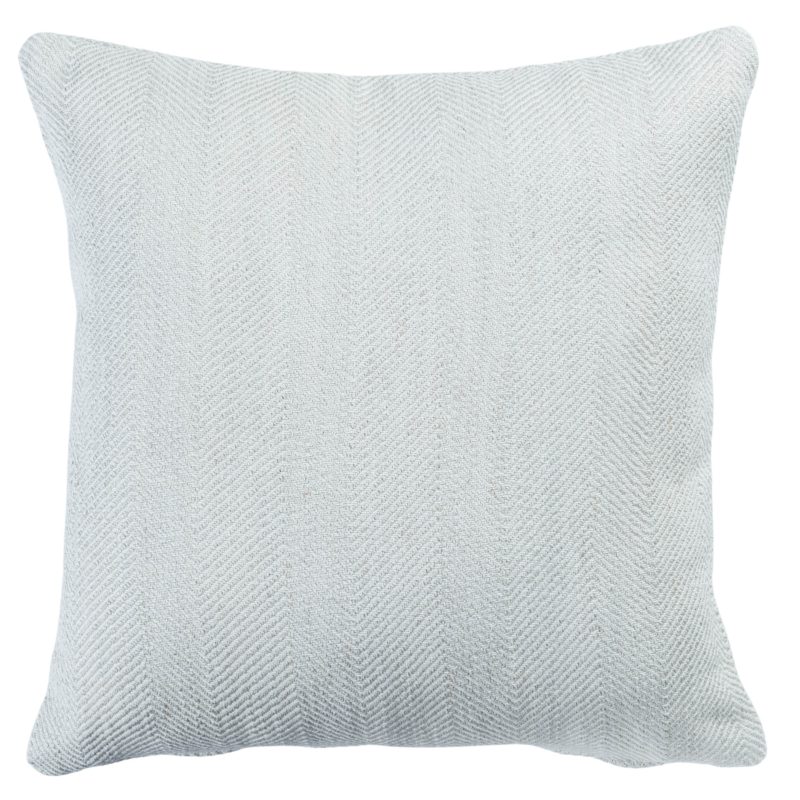 Faux Wool Linen Blend Herringbone Cushion in Duck Egg