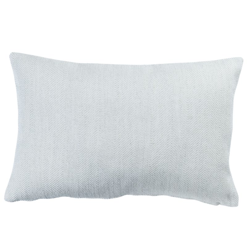 Faux Wool Linen Blend Herringbone XL Rectangular Cushion in Duck Egg