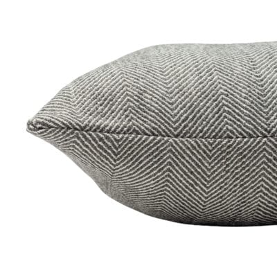 Faux Wool Linen Blend Herringbone Extra-Large Cushion in Grey