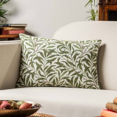 Willow Branch Tapestry Boudoir Cushion in Green