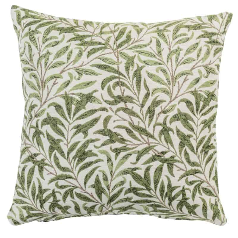 Willow Branch Tapestry Cushion in Green