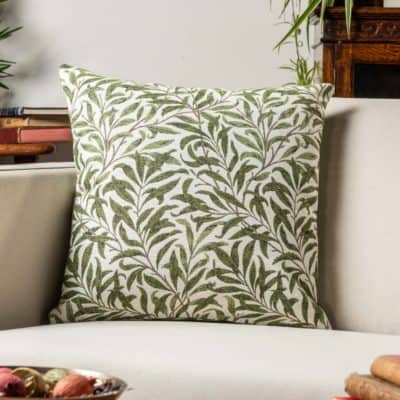 Willow Branch Tapestry Cushion in Green