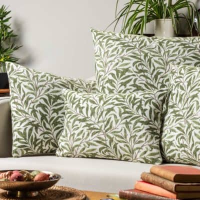 Willow Branch Tapestry Cushion in Green