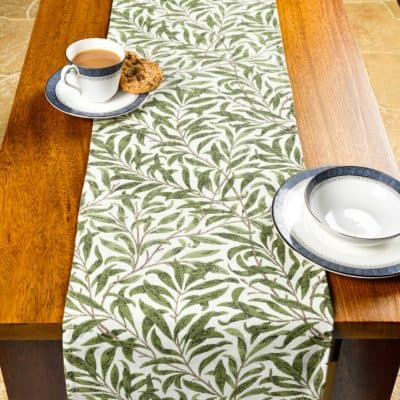 Willow Branch Tapestry Table Runner in Green