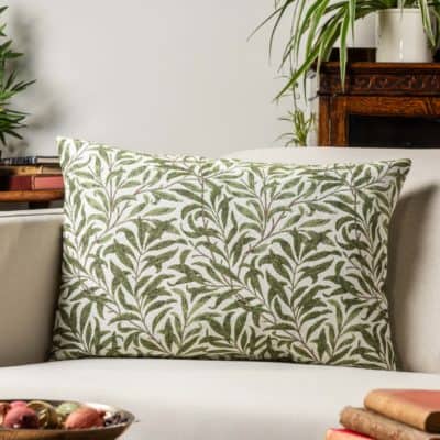Willow Branch Tapestry XL Rectangular Cushion in Green
