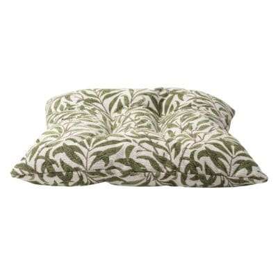 Willow Branch Tapestry Quilted Seat Pad in Green