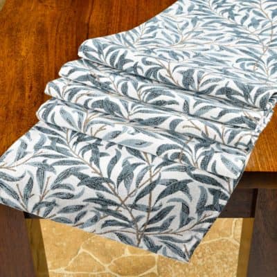Willow Branch Tapestry Table Runner in Duck Egg Blue