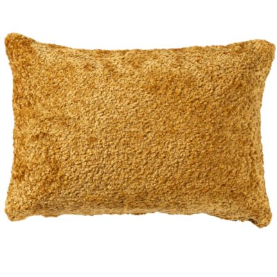 Cuddle Chenille Boucle Boudoir Cushion in Ochre Yellow