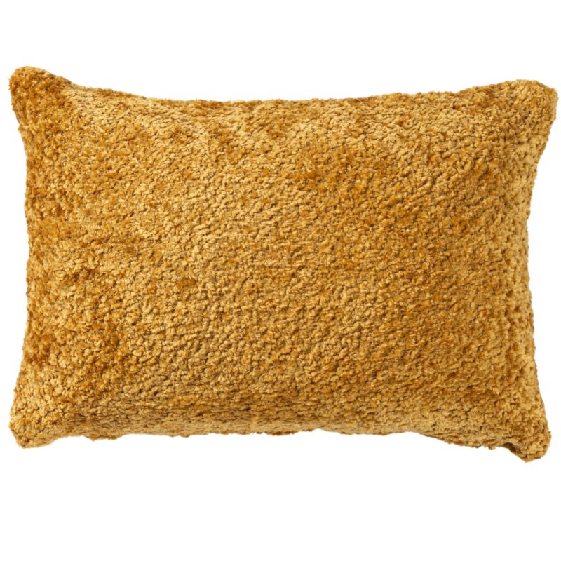 Cuddle Chenille Boucle Boudoir Cushion in Ochre Yellow