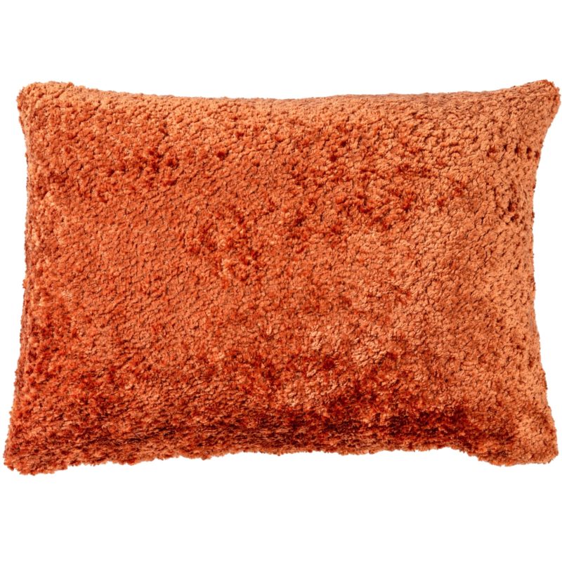 Cuddle Chenille Boucle Boudoir Cushion in Burnt Orange