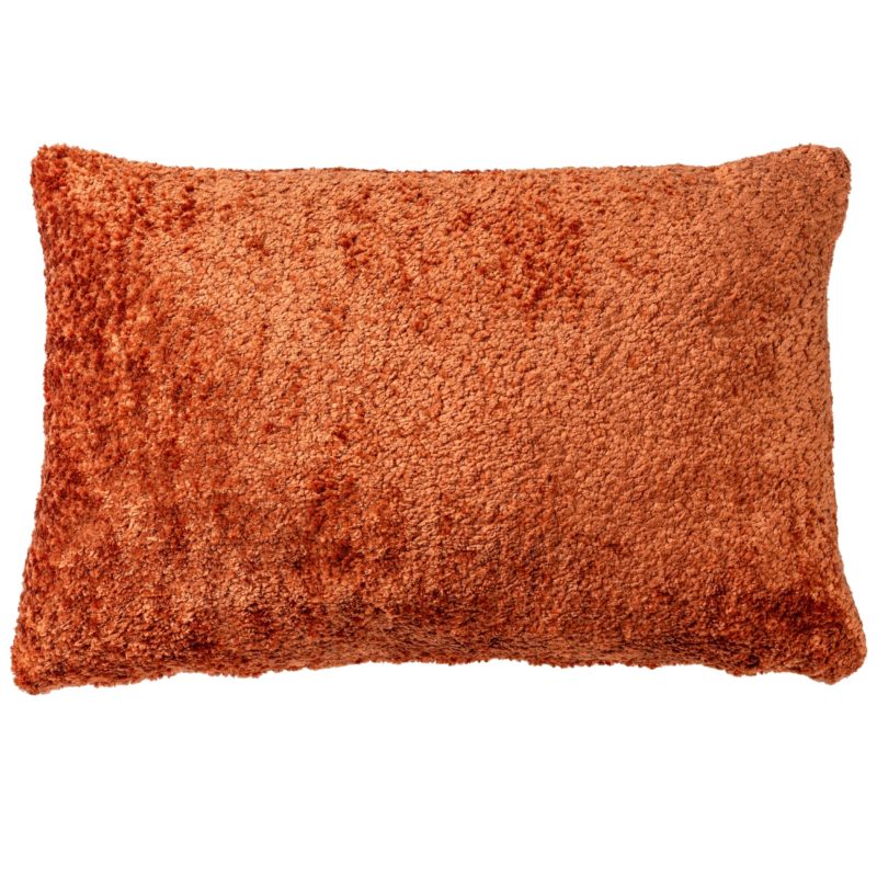 Cuddle Chenille Boucle XL Rectangular Cushion in Burnt Orange