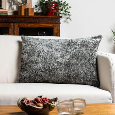 Cuddle Chenille Boucle XL Rectangular Cushion in Silver
