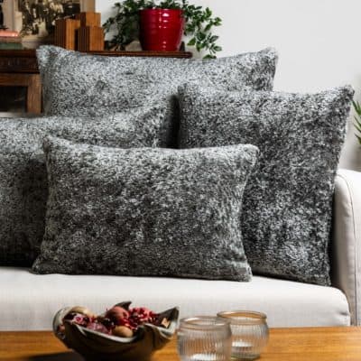 Cuddle Chenille Boucle Extra-Large Cushion in Silver