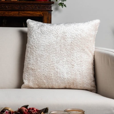Cuddle Chenille Boucle Cushion in Natural