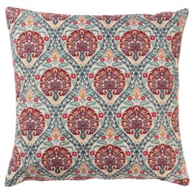 Palace Courtyard Tapestry Cushion in Claret