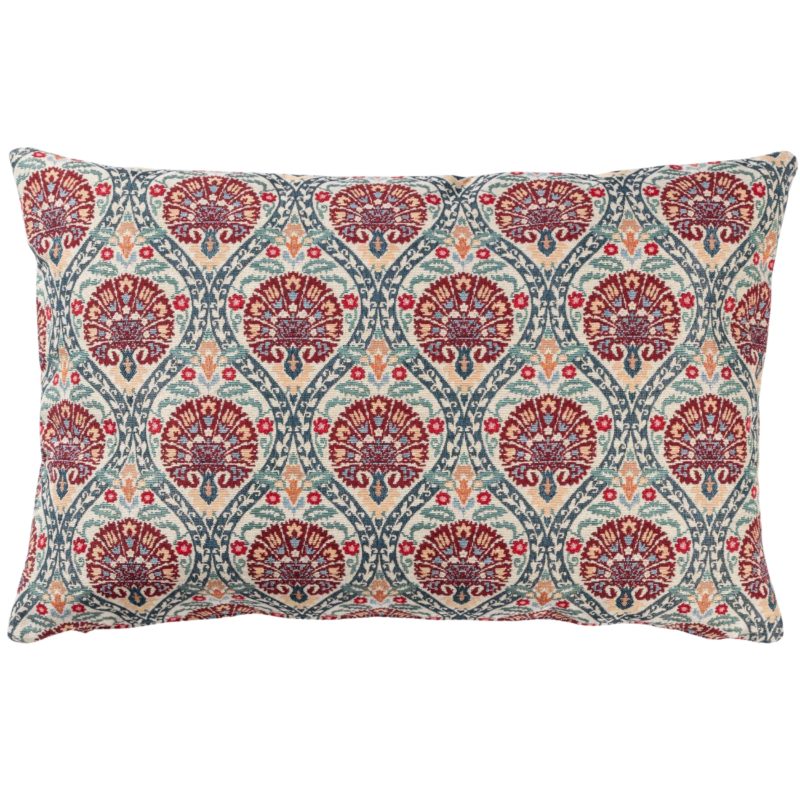 Palace Courtyard Tapestry XL Rectangular Cushion in Claret