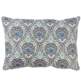 Palace Courtyard Tapestry Boudoir Cushion in Blue
