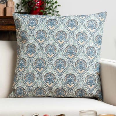 Palace Courtyard Tapestry Extra-Large Cushion in Blue