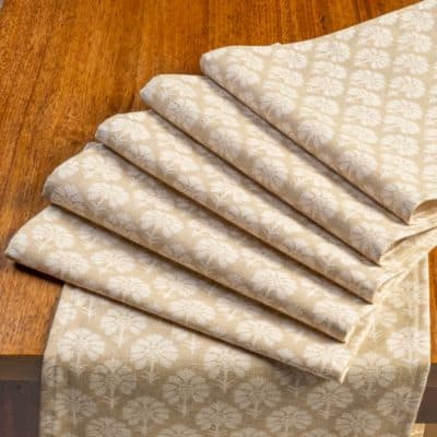 Wildlower Table Runner in Natural Linen
