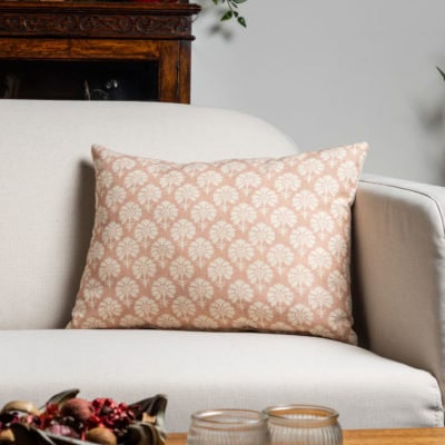 Wildflower Boudoir Cushion in Soft Pink