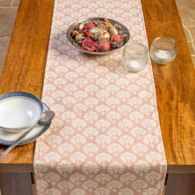 Wildlower Table Runner in Soft Pink