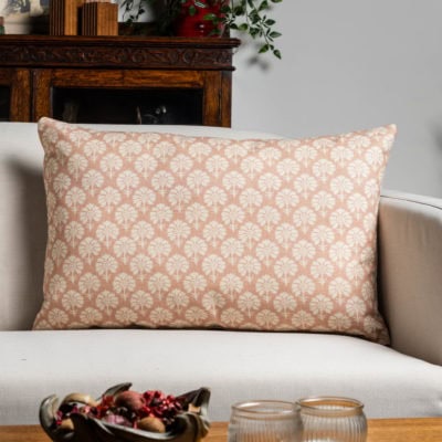 Wildflower XL Rectangular Cushion in Soft Pink