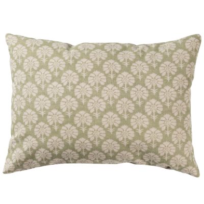 Wildflower Boudoir Cushion in Soft Green