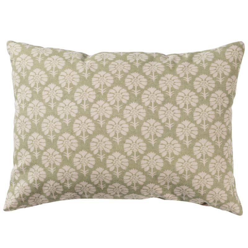 Wildflower Boudoir Cushion in Soft Green