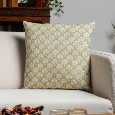 Wildflower Cushion in Soft Green