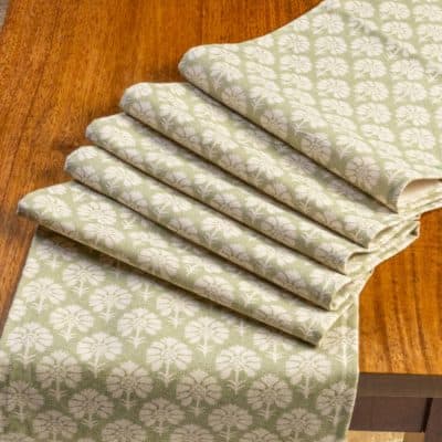 Wildlower Table Runner in Soft Green