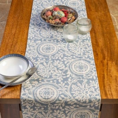 Provence Table Runner in Soft Blue