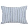 Woven Ticking Stripe Boudoir Cushion in Soft Blue