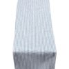 Woven Ticking Stripe Table Runner in Soft Blue