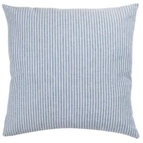 Woven Ticking Stripe Extra-Large Cushion in Soft Blue