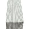 Woven Ticking Stripe Table Runner in Hunter Green