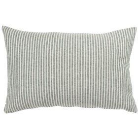 Woven Ticking Stripe XL Rectangular Cushion in Hunter Green