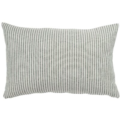 Woven Ticking Stripe XL Rectangular Cushion in Hunter Green