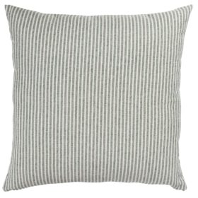Woven Ticking Stripe Extra-Large Cushion in Hunter Green