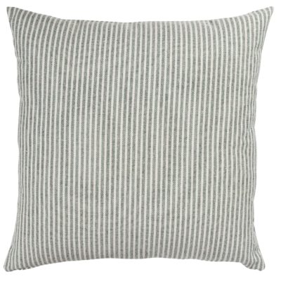 Woven Ticking Stripe Extra-Large Cushion in Hunter Green