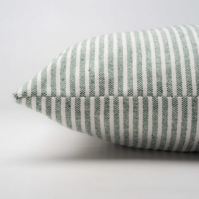 Woven Ticking Stripe Extra-Large Cushion in Hunter Green