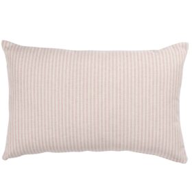 Woven Ticking Stripe XL Rectangular Cushion in Rose Pink