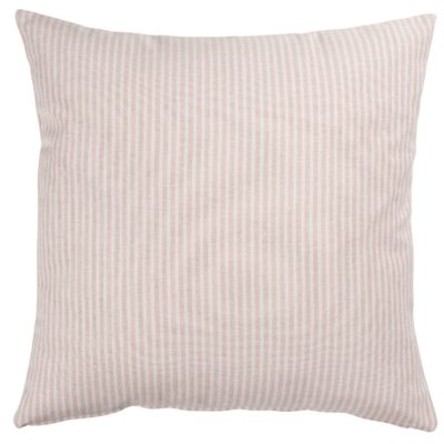 Woven Ticking Stripe Extra-Large Cushion in Rose Pink