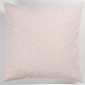 Woven Ticking Stripe Extra-Large Cushion in Rose Pink