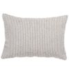Woven Ticking Stripe Boudoir Cushion in Dove Grey